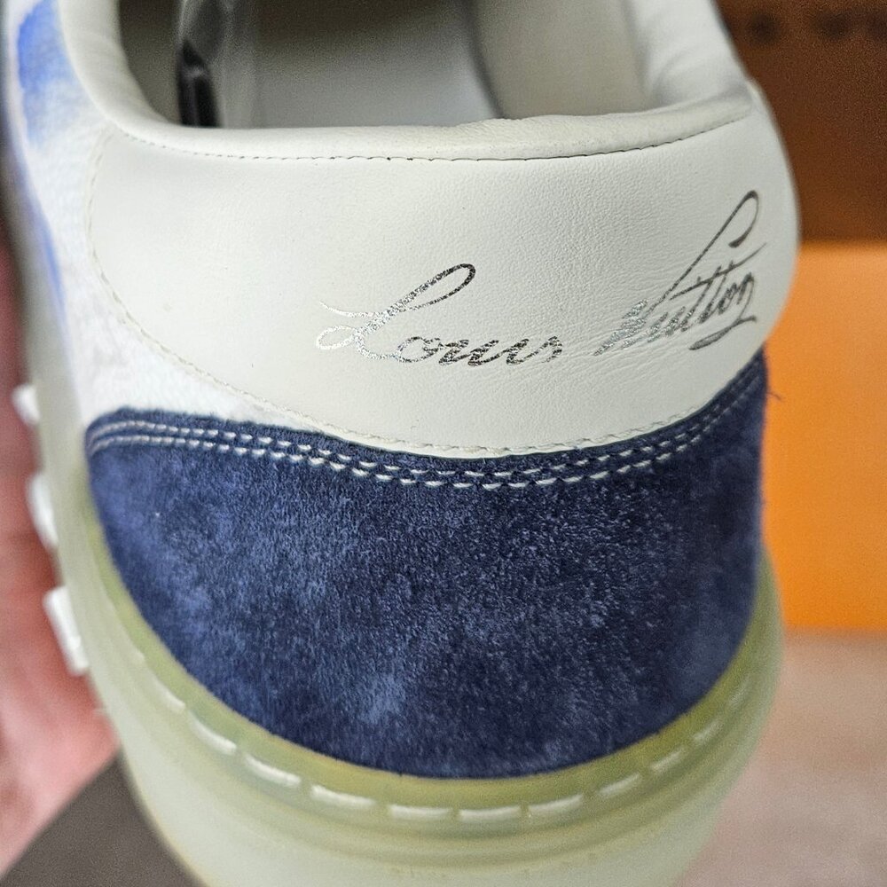 Louis Vuitton Low Top Ollie Watercolor Blue Sneakers Shoes with Box Size 9.5-10 - Picture 6 of 16